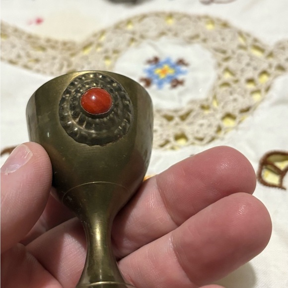 Vintage Brass Mini 8” Tea Set with Carafe and Cups - Picture 13 of 14